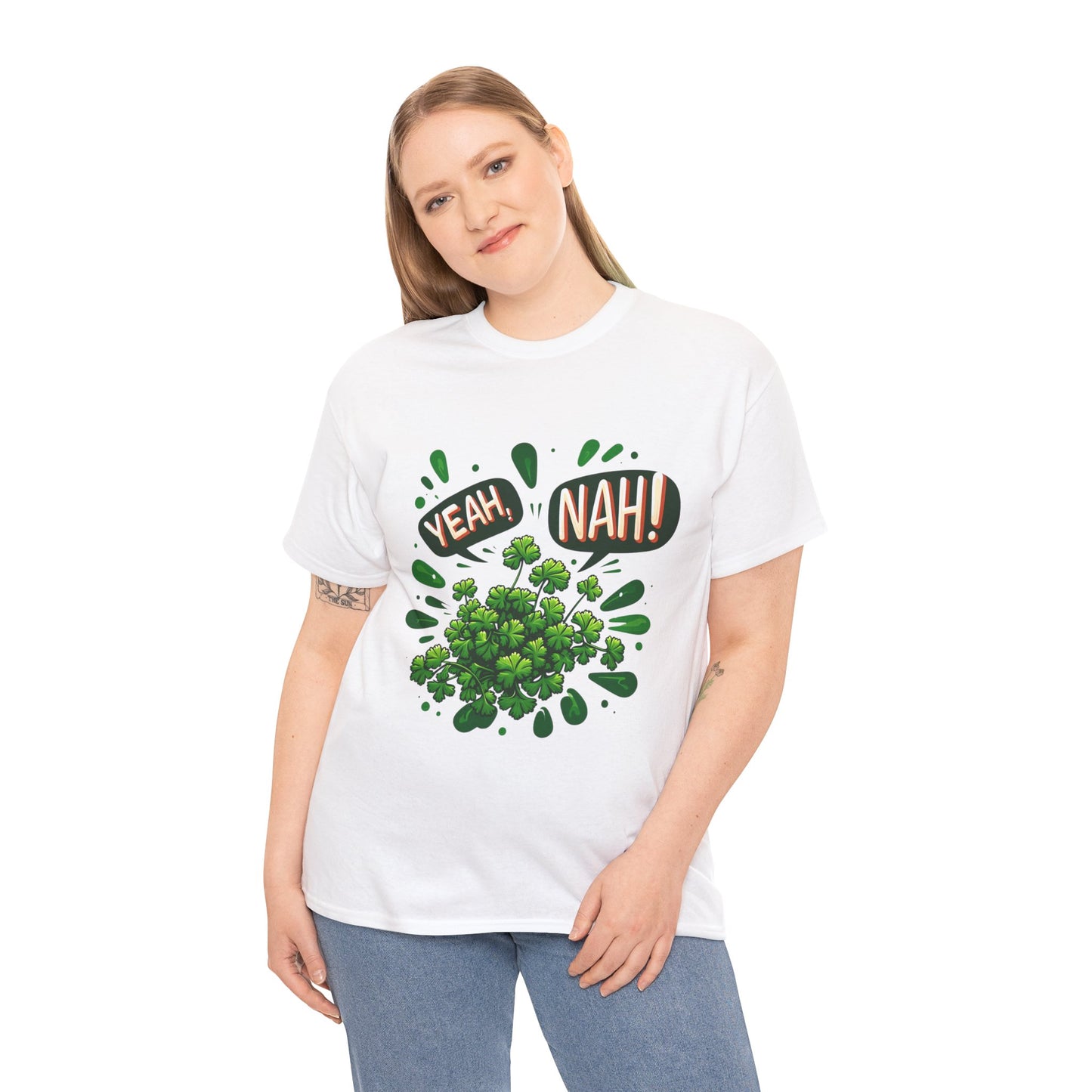 Yeah Nah to Coriander Unisex Heavy Cotton Tee