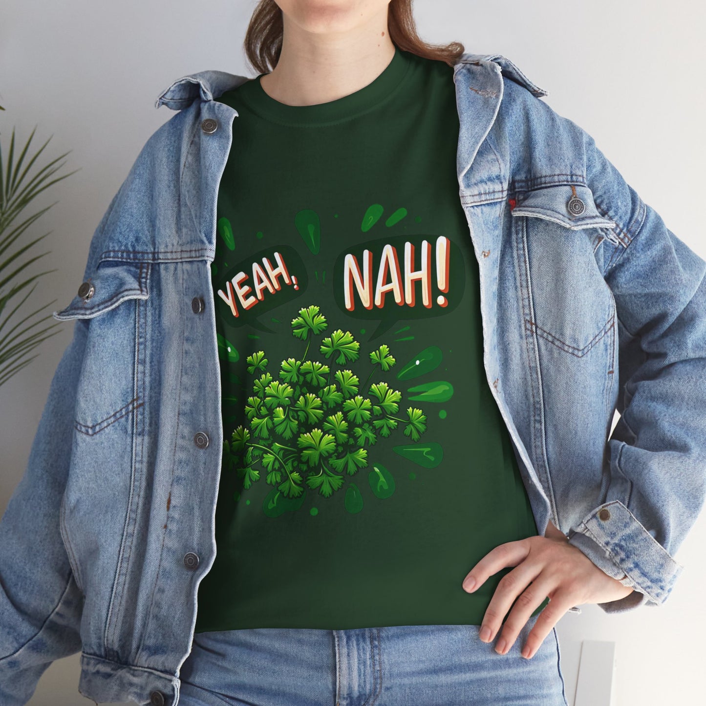 Yeah Nah to Coriander Unisex Heavy Cotton Tee
