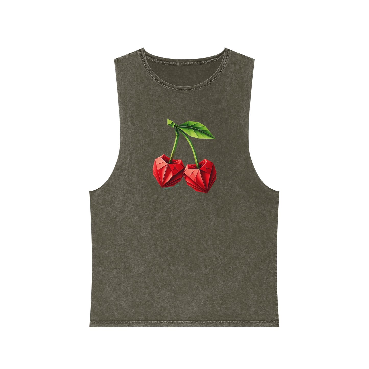 Stonewash Cherry Graphic Tank Top - Unisex