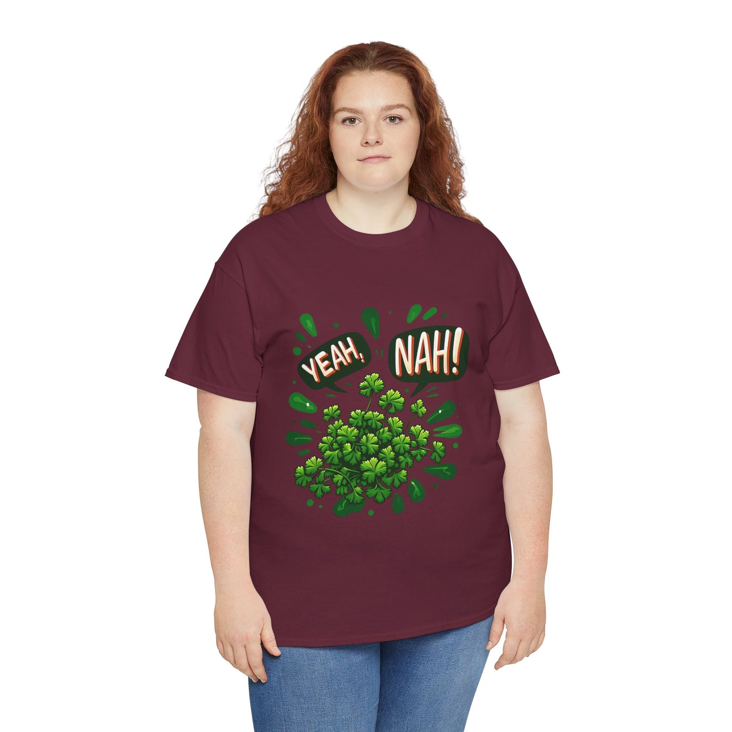 Yeah Nah to Coriander Unisex Heavy Cotton Tee