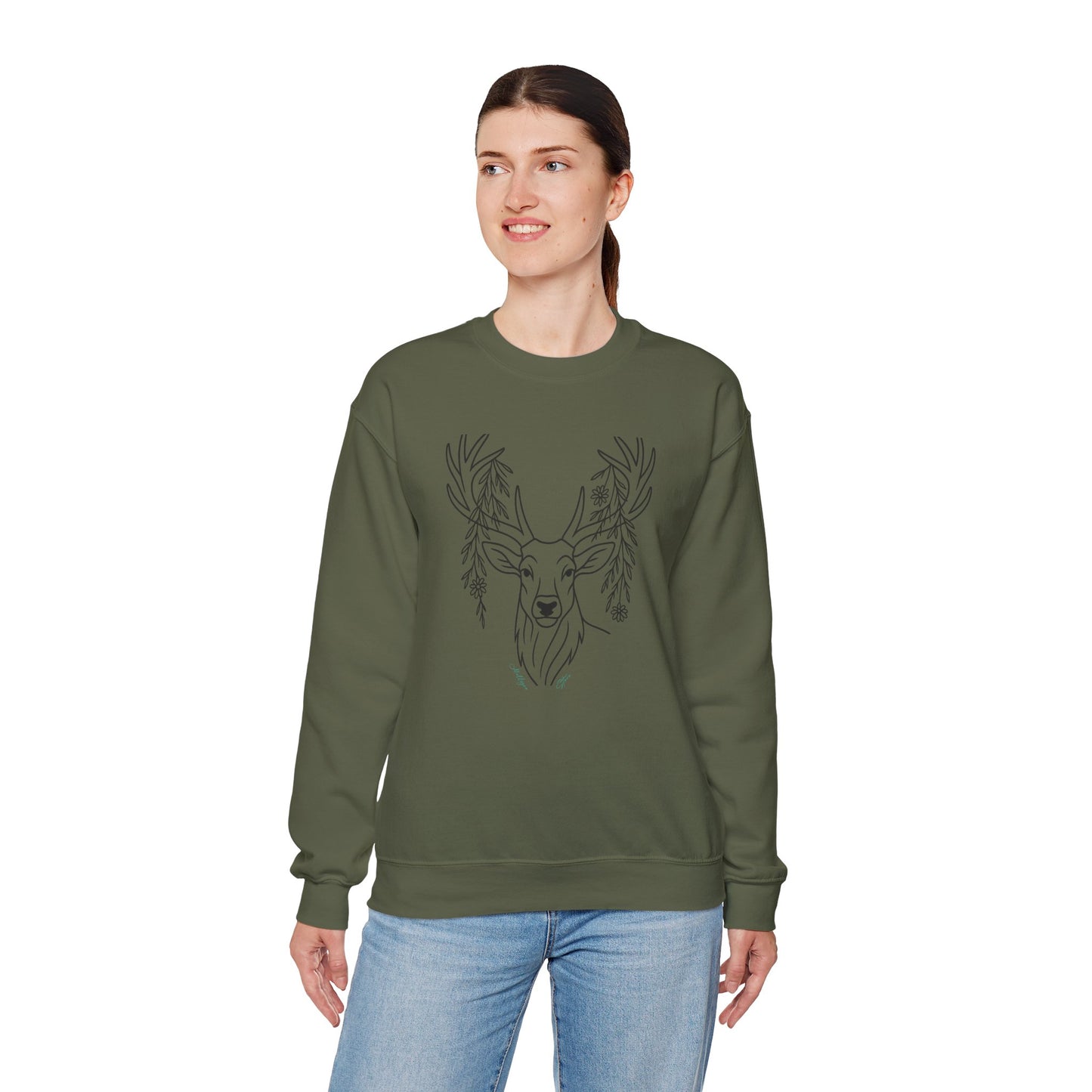 Deer Graphic Crewneck Sweatshirt - Unisex