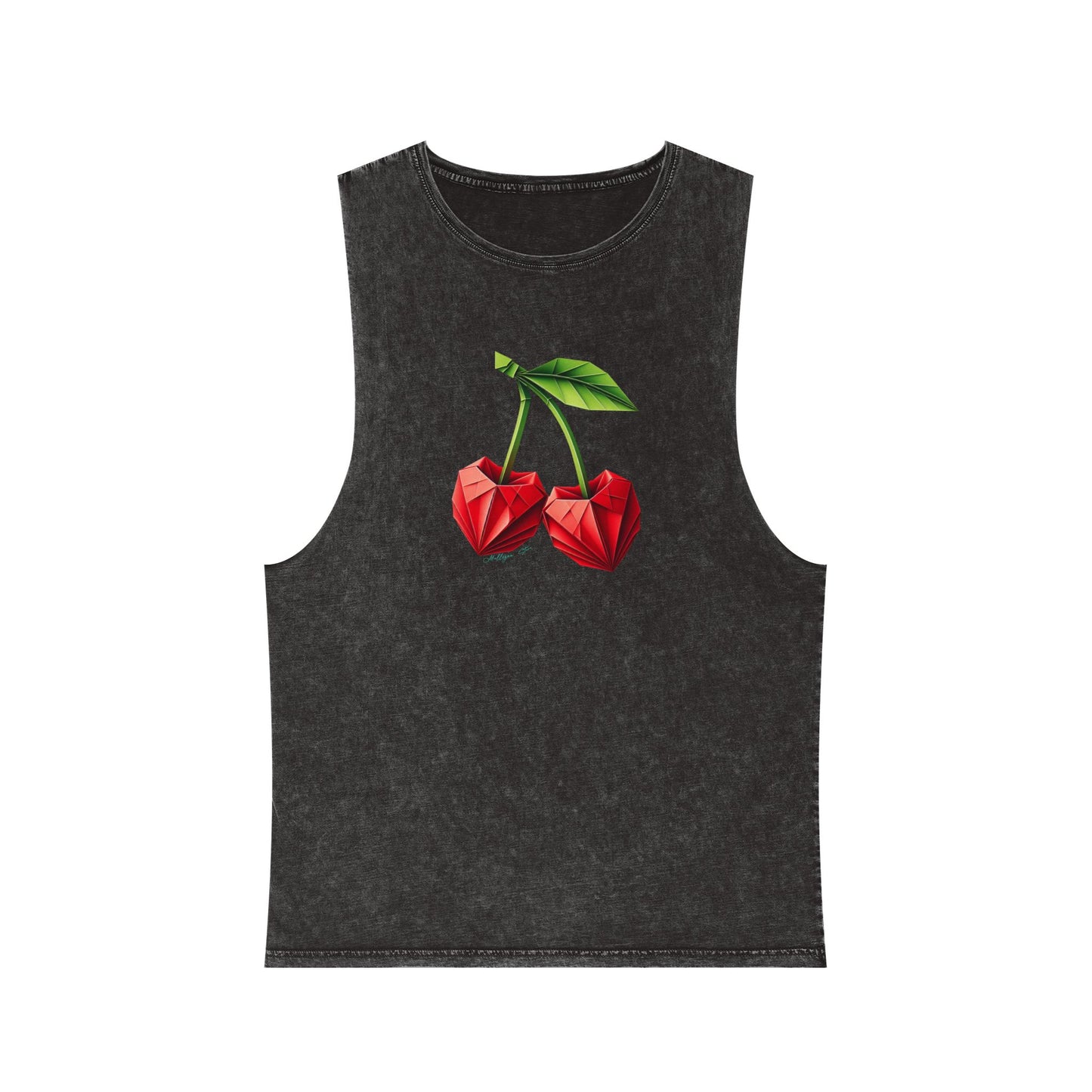 Stonewash Cherry Graphic Tank Top - Unisex