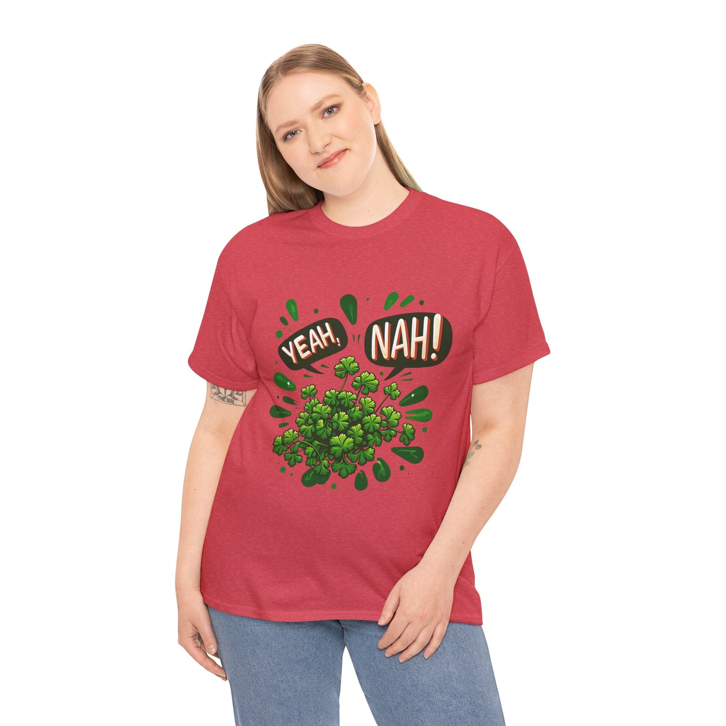 Yeah Nah to Coriander Unisex Heavy Cotton Tee