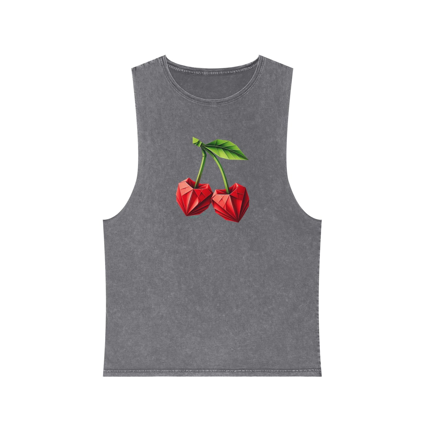 Stonewash Cherry Graphic Tank Top - Unisex