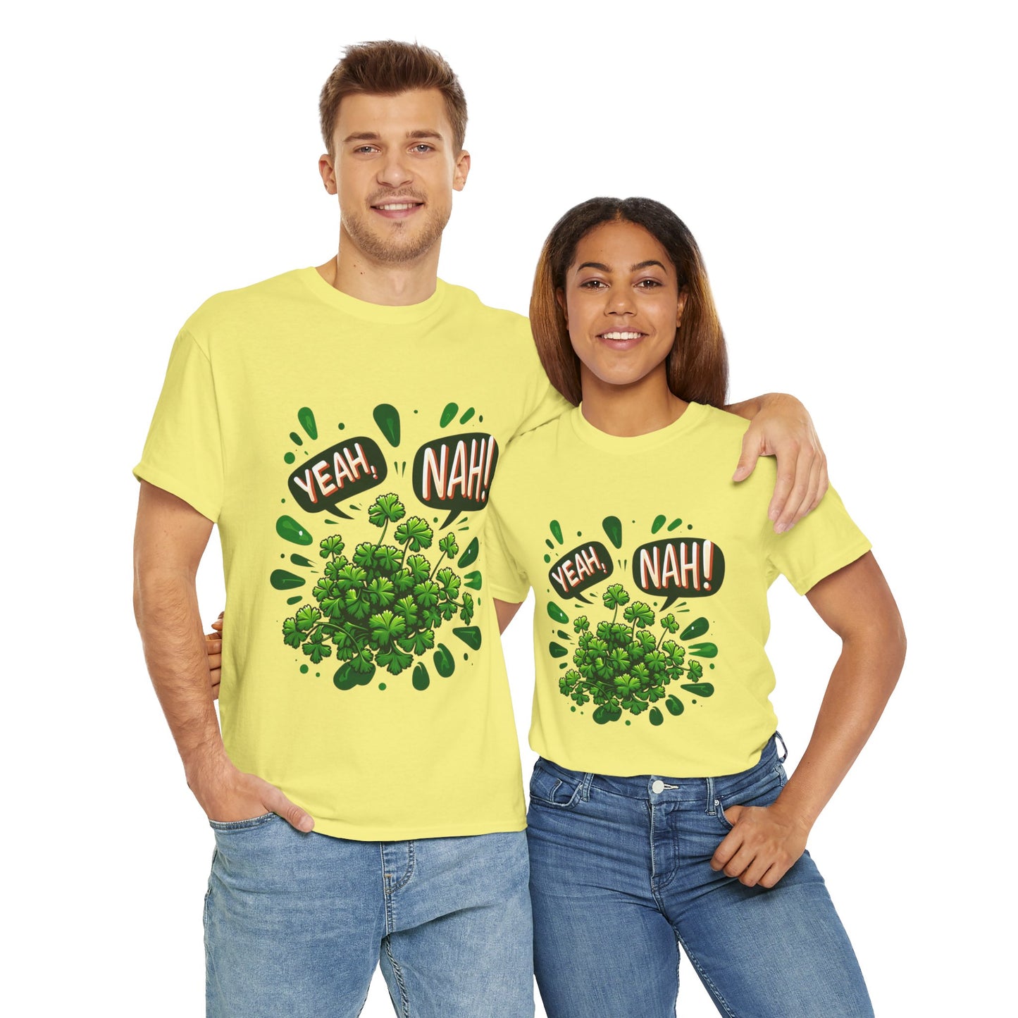 Yeah Nah to Coriander Unisex Heavy Cotton Tee