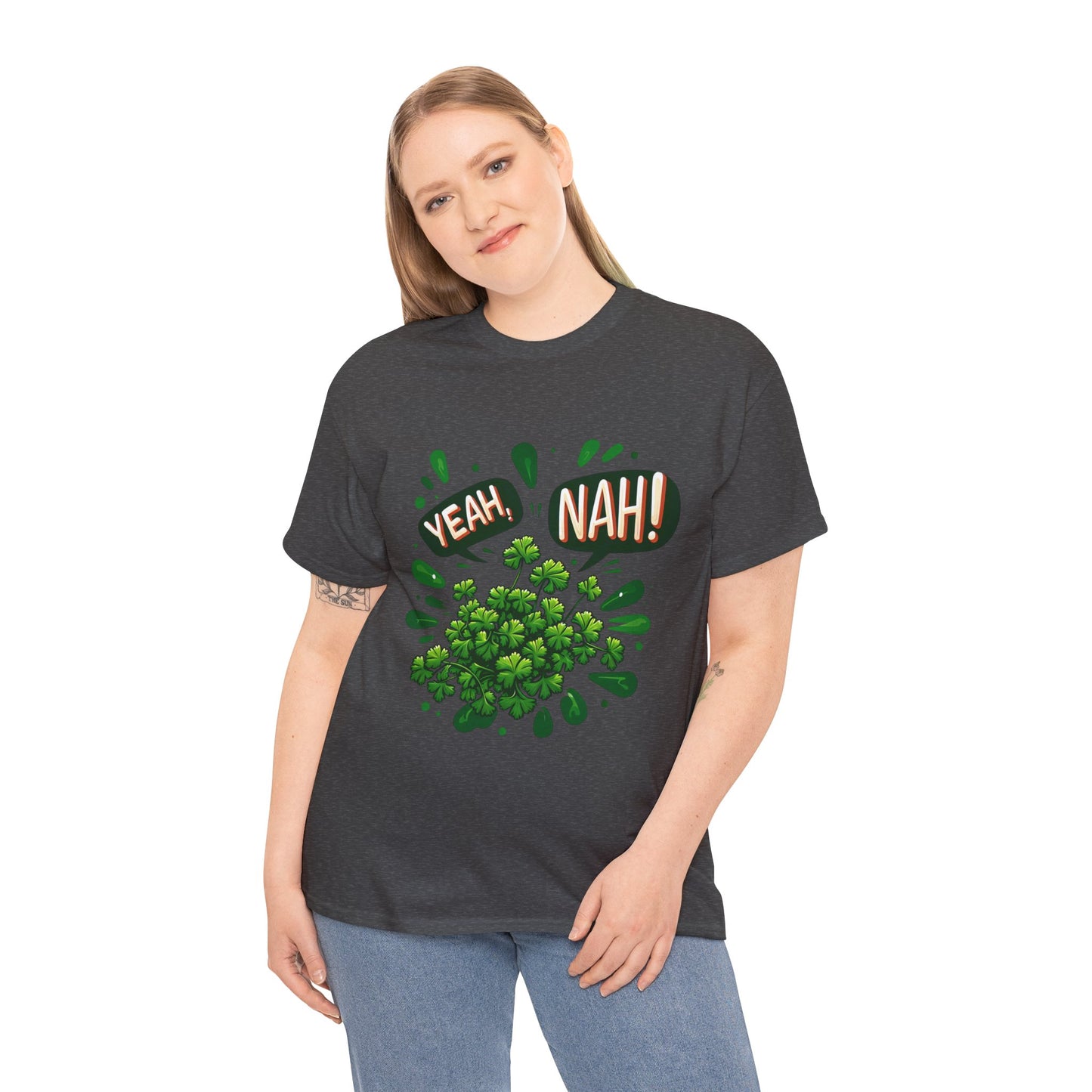 Yeah Nah to Coriander Unisex Heavy Cotton Tee