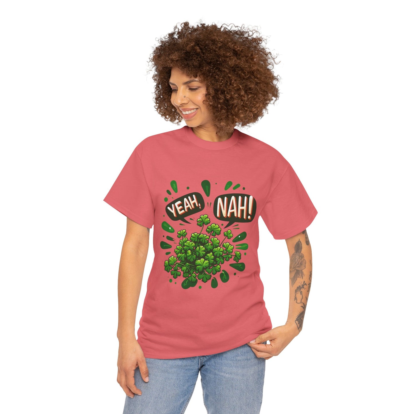 Yeah Nah to Coriander Unisex Heavy Cotton Tee