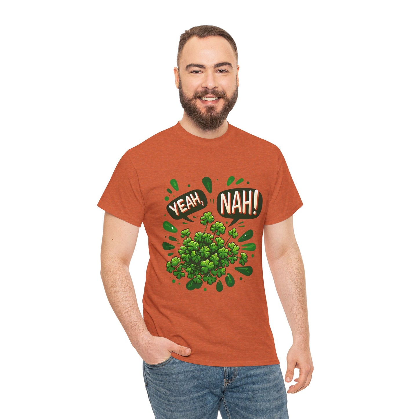 Yeah Nah to Coriander Unisex Heavy Cotton Tee