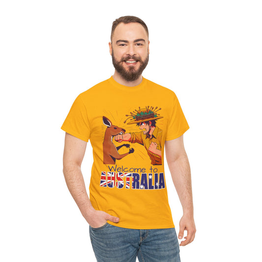 Welcome to Australia - Kangaroo - Punch - Unisex Heavy Cotton Tee