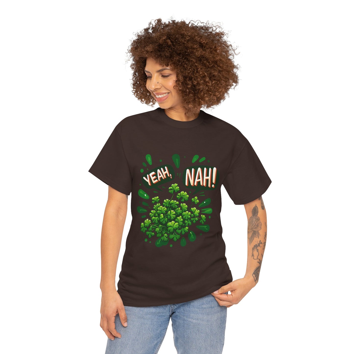 Yeah Nah to Coriander Unisex Heavy Cotton Tee
