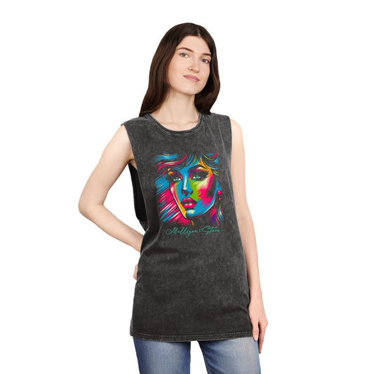 Vibrant 80s Stonewash Tank Top